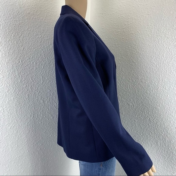 PENDLETON woman blazer Virgin Wool Two Button navy sz 8 business casual business - Picture 4 of 9